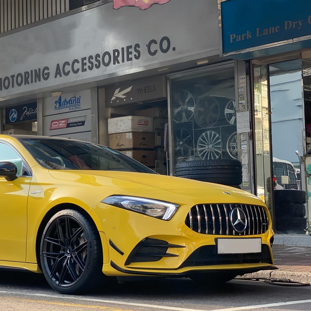 3Pcs Car Front Lower Bumper Lip Splitter Canard Trim For Mercedes-benz A Class V177 W177 A35 A180 A200 A220 A250 AMG 2019-2022
