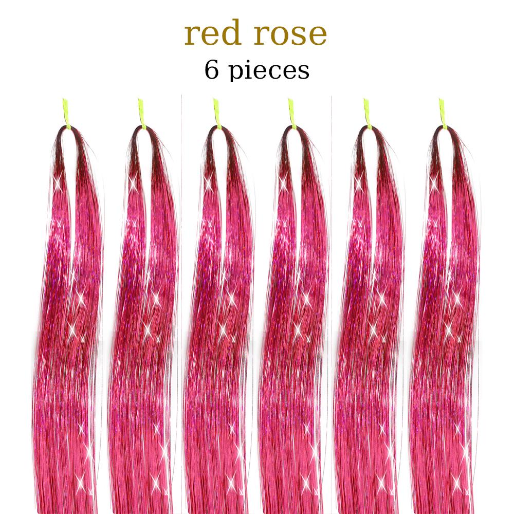 48 Inch Synthetic Hair Tinsel Kit With Tool 1200 strands Tinsel Hair Extensions 12 Colors Fairy Hair Tinsel Sparkling Shiny Hair