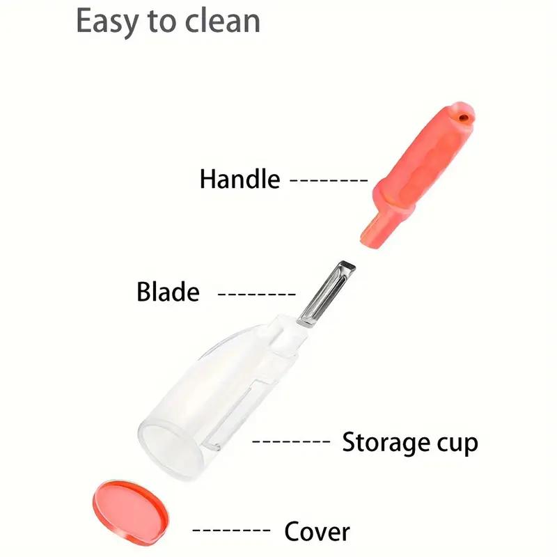 1 pièce Éplucheur multifonctionnel à rangement en acier inoxydable pour légumes et fruits - Idéal pour une utilisation en cuisine extérieure et essentiel pour le camping