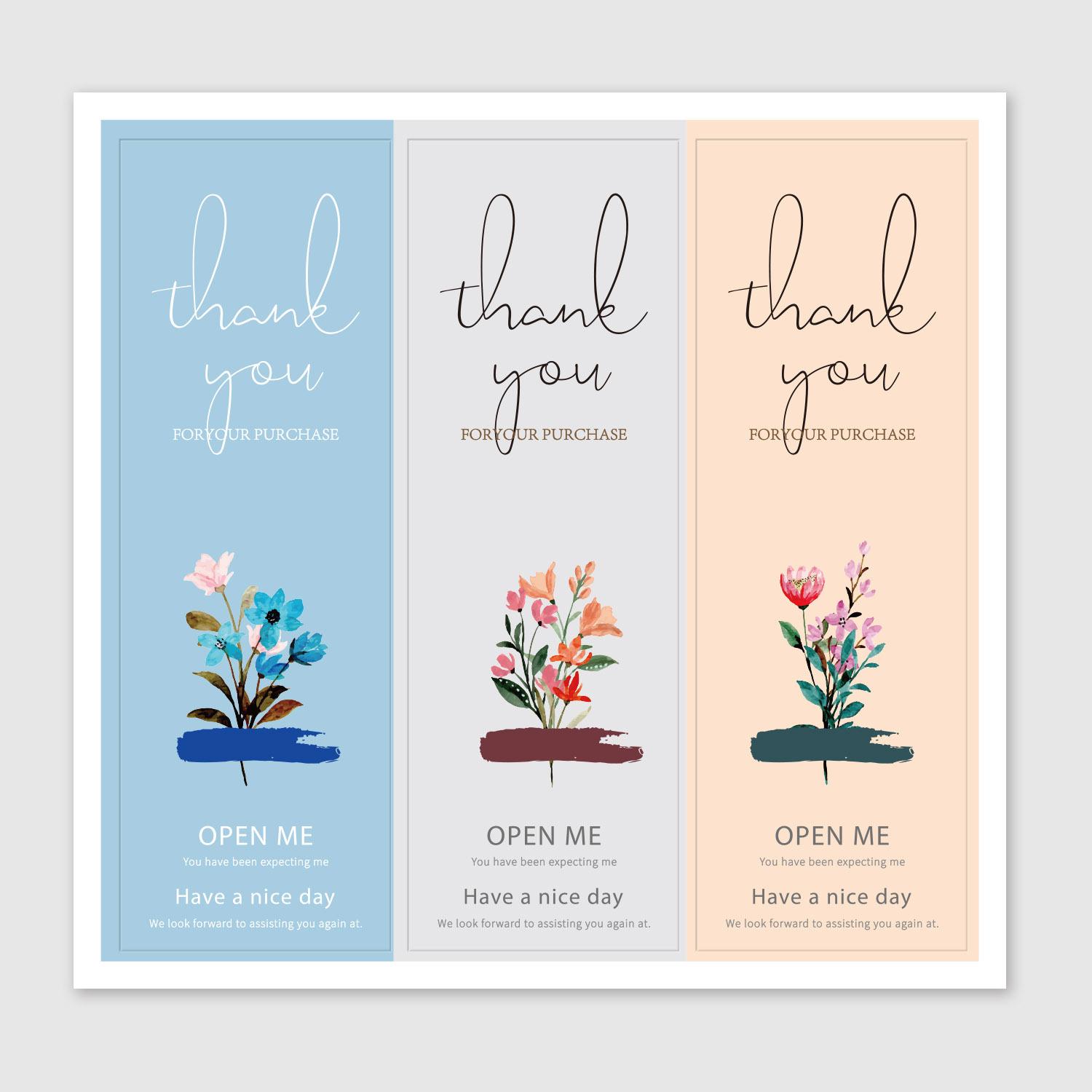 

Цветочные прямоугольные благодарственные наклейки для подарочных коробок и украшений