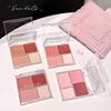 Peach Pink Four-Color Blush & Contour Palette: Natural Matte, Fine Powder, Brightening, Affordable for Students.