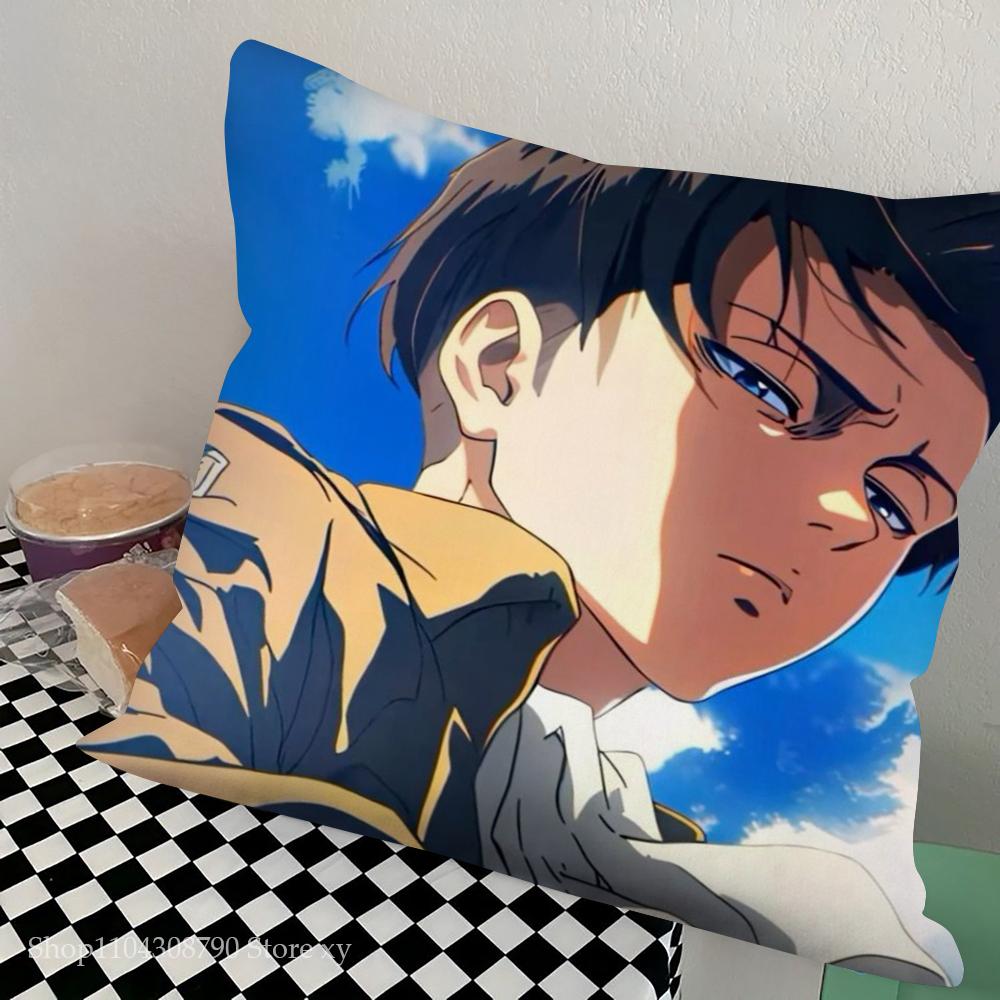 Levi Ackerman Attack On Titan Pillow Case Square Pillow Bedroom Sofa Leisure Comfort Cushion Car Living Room Home Decoration