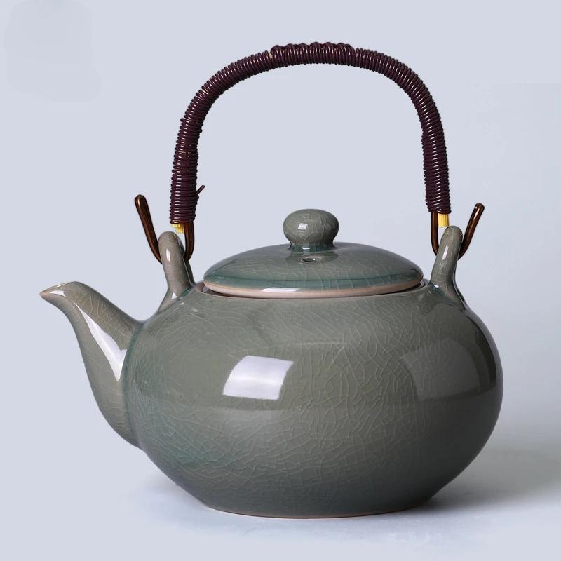Large Capacity Ceramic Teapot Lifting Beam Pot Tea Kettle Filter Pot Tea Infuser Home Creative Brewing Utensils Single Pots