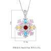 Huamei Jewelry Colorful Tourmaline Pendant Snowflake Micro Inlaid With Necklace Retro Luxury Clavicle Chain