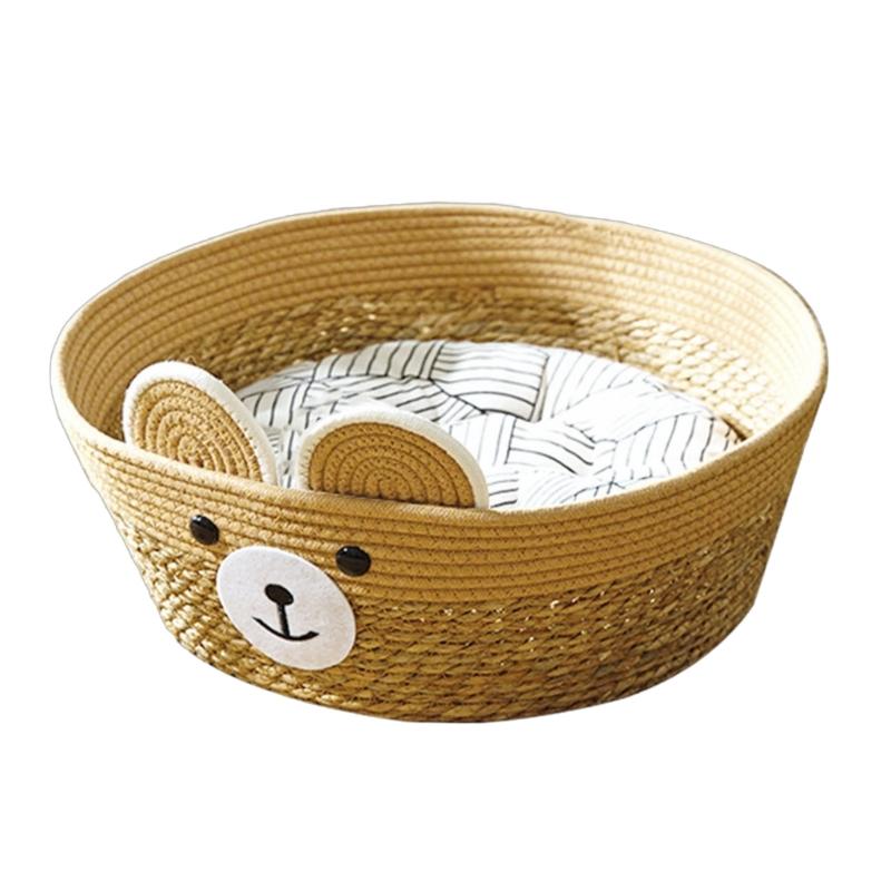 Cats Puppy Bed Basket Base Detachable Cushion Basket for Small To Medium Pet Creative Pet Bed Cute Nest