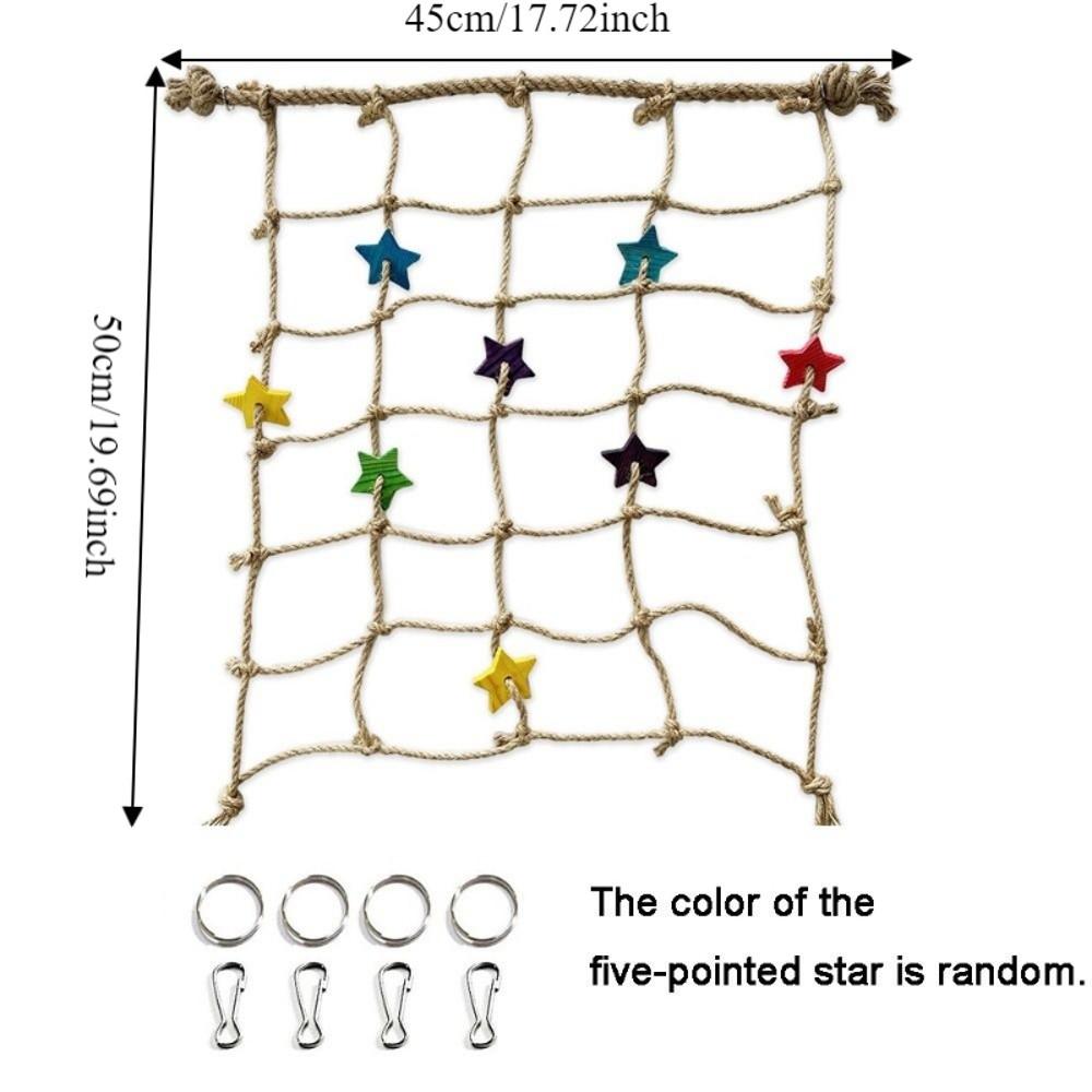 Colorful Star Parrot Climbing Net Hanging Bird Stand Net Creative Bird Cage Toy Indoor