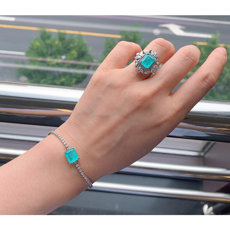 Jewelry Simulation Emerald Bracelet Imitation Paraiba Bracelet