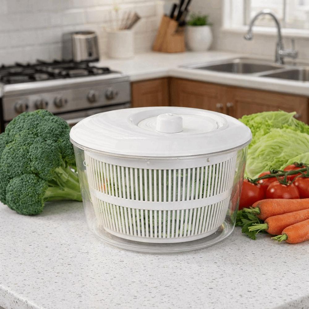 Plastic Manual Salad Spinner Large Capacity Lettuce Spinner Vegetable Washer Dryer  Fruit Drying