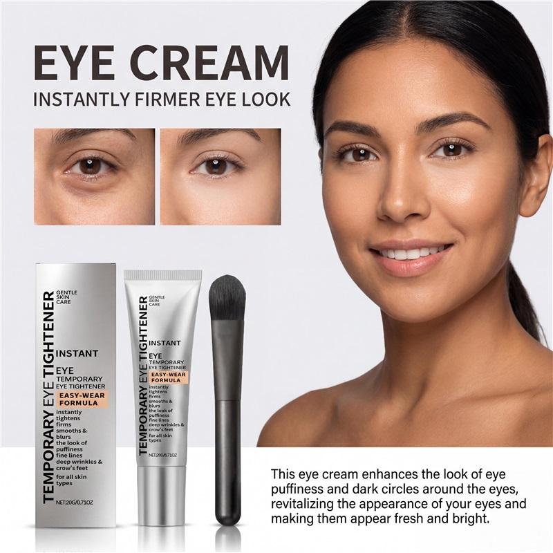 Eye Tightener Cream Instant Remove Eye Fine Lines Eliminate Dark Circles Firm Smoothe Eyes Puffiness Eye Care Cream With Brush