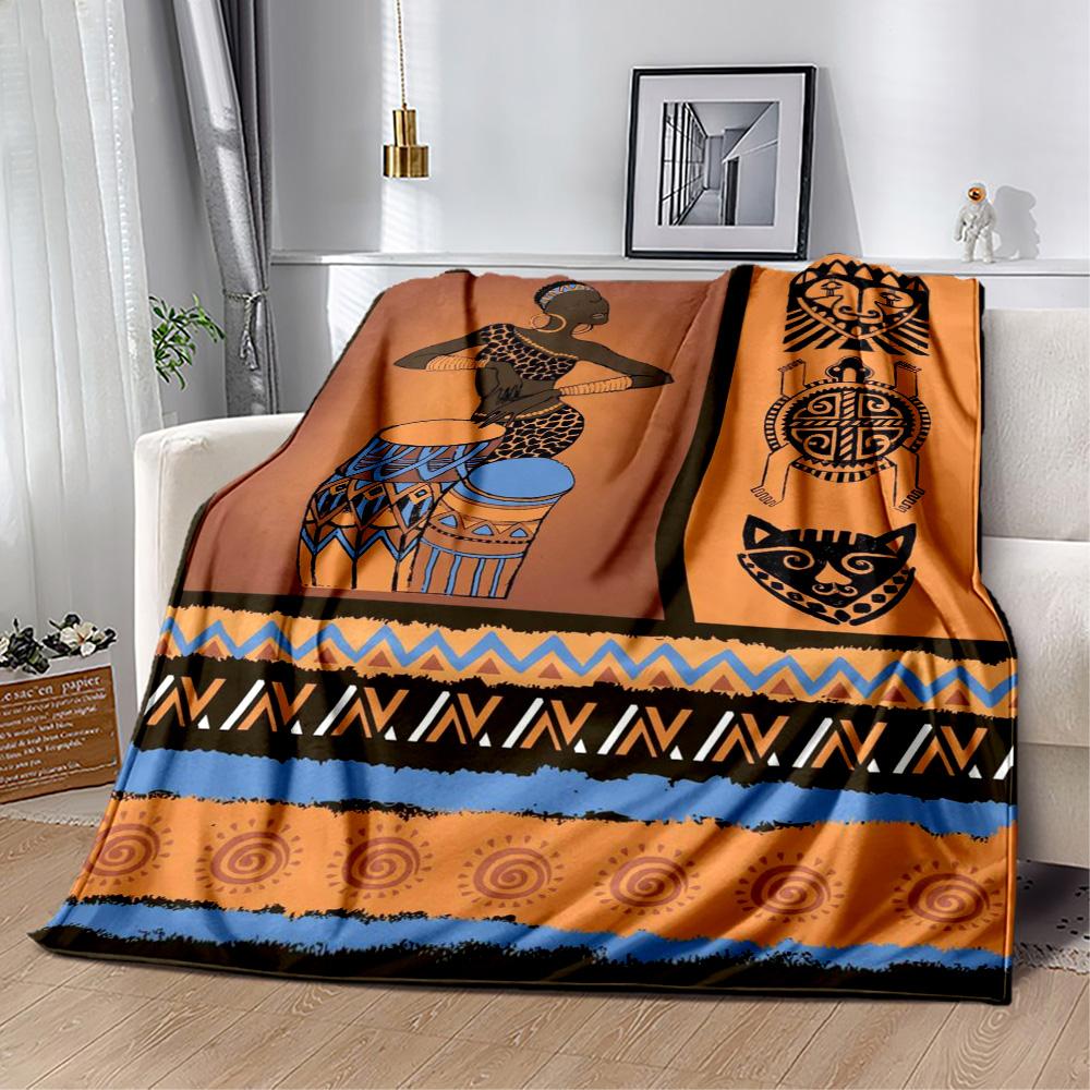 African Style Blanket Durable Comfort Perfect for Couch Chair Seaside Four Seasons Multipurpose Digital Print Gift for Travel Home Birthdays