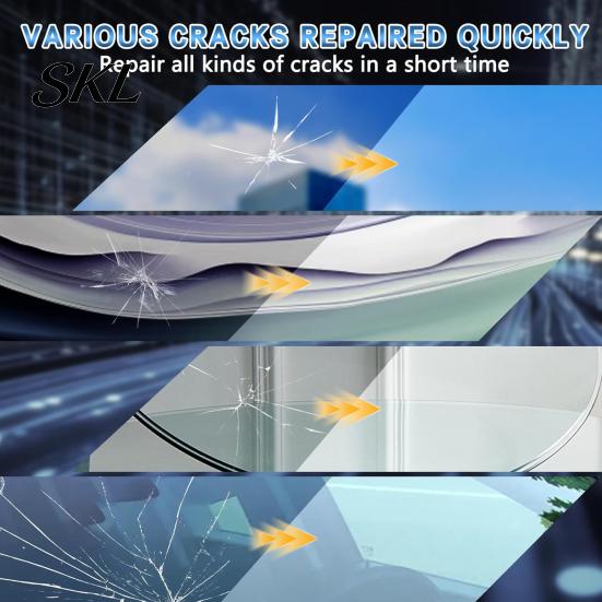 Windshield Crack Repair Tool Chip Kit, Car Kit for Glass Repair, Do It Yourself Fix DIY Small Chips Star Bullseye Minor Damage