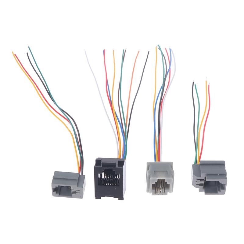 5PCS 616E 623k 616M 641D RJ11\RJ12\RJ45 Female Socket for Internet Phone With Cable 15cm