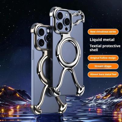 Luxuriöses, speziell geformtes, magnetisches Gehäuse aus flüssigem Metall für das iPhone 16 15 14 13 Pro Max Magsafe, randlose Telefonabdeckung mit Wärmeableitung