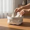 Decorative Woven Laundry Basket Space-Saving with Textile Lining