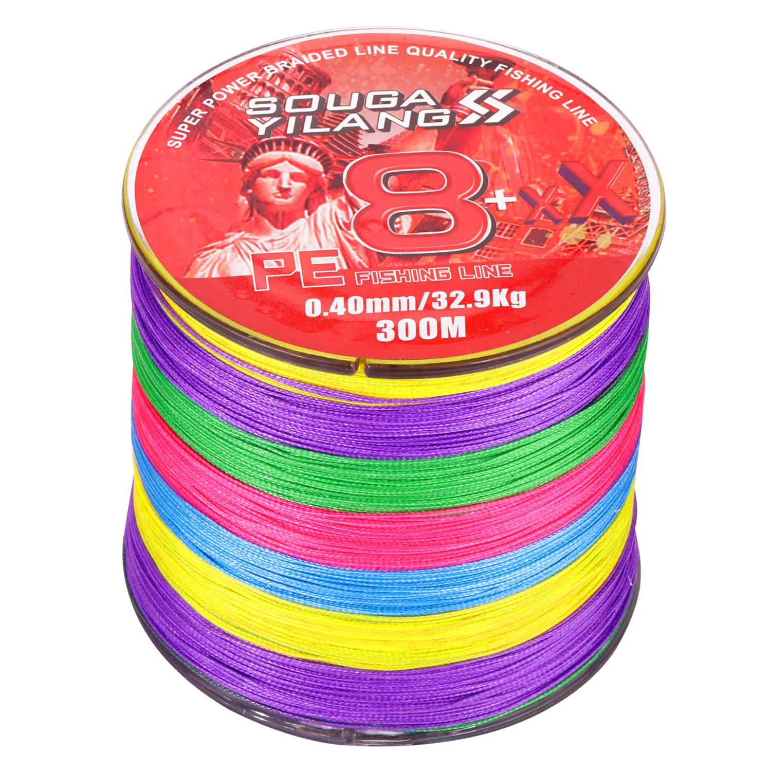 

Sougayilang PE 8-прядная леска 100 м/300 м X8 плетеная леска Макс. 86 фунтов удочка снасти рыболовные снасти 300M-0.20mm-11.5kg-25.4lb разноцветный