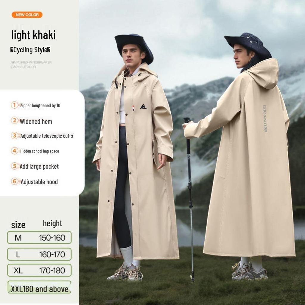 Extra Long Rainproof Motorcycle & Electric Bicycle Poncho - Stormproof One-Piece Overcoat