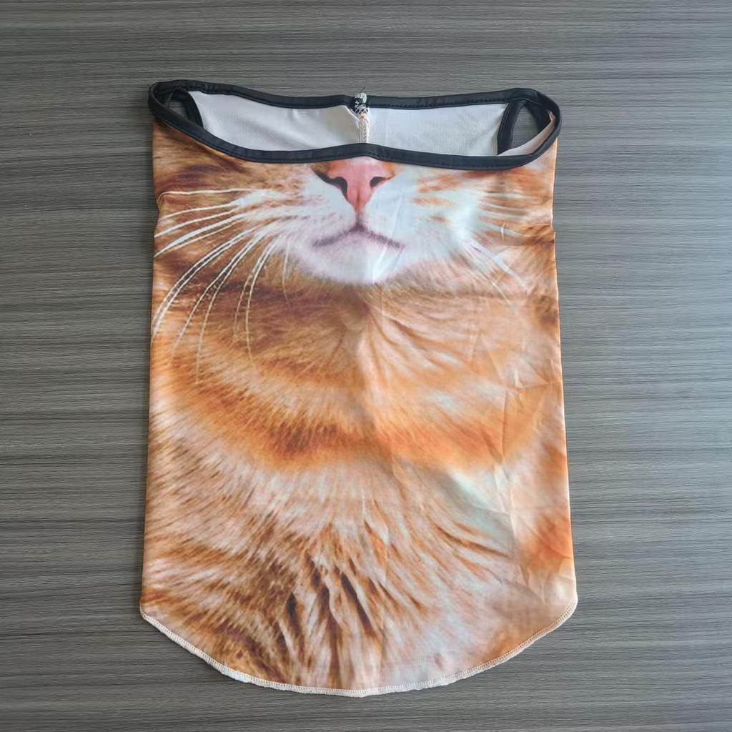 2026 New Summer Neck Protection Cycling Face Mask Integrated Sun Protection Mask 3d Three-dimensional Animal Cat Cycling Mask