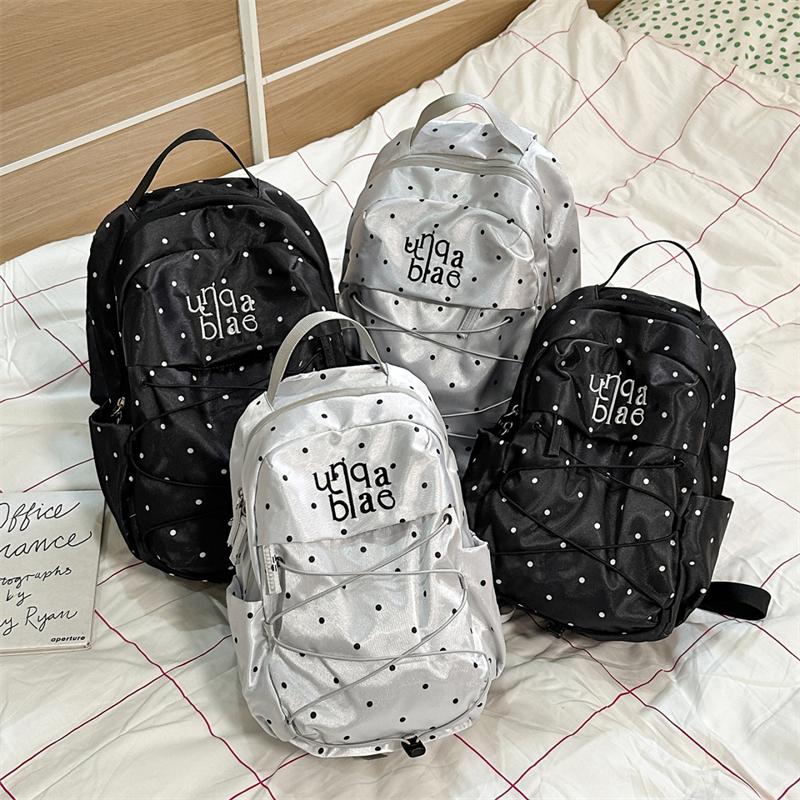 Dot Print Backpack Women's Lightweight Large Capacity Commuter Backpack