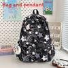 Star Cute Rabbit Carrot Pattern Student Casual Backpack With Pendant Plush