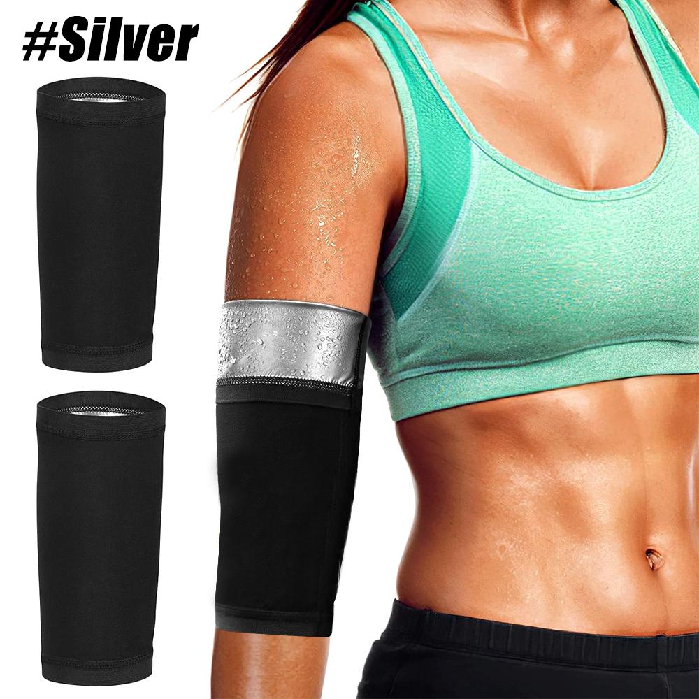 1Pair Women'S Arm Trimmers Compression Flabby Arms Sleeve Sweat Sauna Bands Shaper Slimmers For Workout Gym