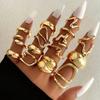 15pcs/Set Fashion Geometric Rings For Women Simple Casual Asymmetrical Hollow Decor Daily Wear Finger Rings Jewelry Gifts 2026