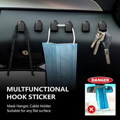 Mini cârlige pentru mașină, organizator de depozitare pentru cablu USB, căști, depozitare chei, autoadeziv, cârlig de perete, clemă de fixare automată
