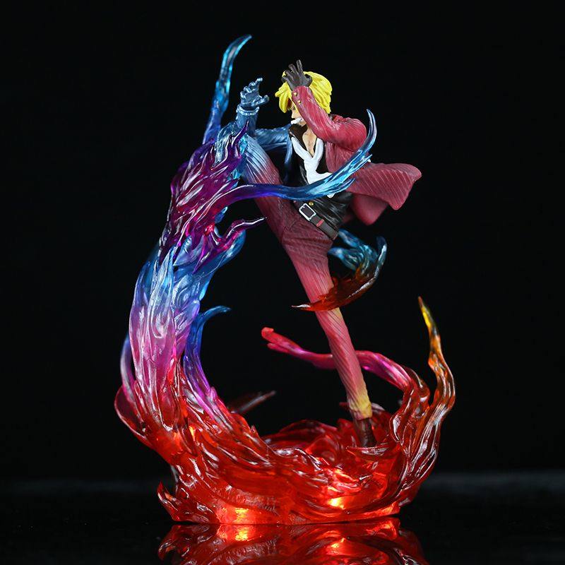 One Piece Anime Statue Figur Jacksdo Teufelswindbein Vinsmoke Sanji Leuchtende Figur Modell Schreibtischdekoration Überraschungsgeschenk