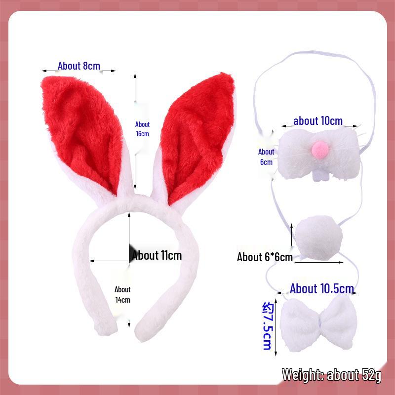 Children's Cute Plush Rabbit Ear Headband for Face Washing and Photos