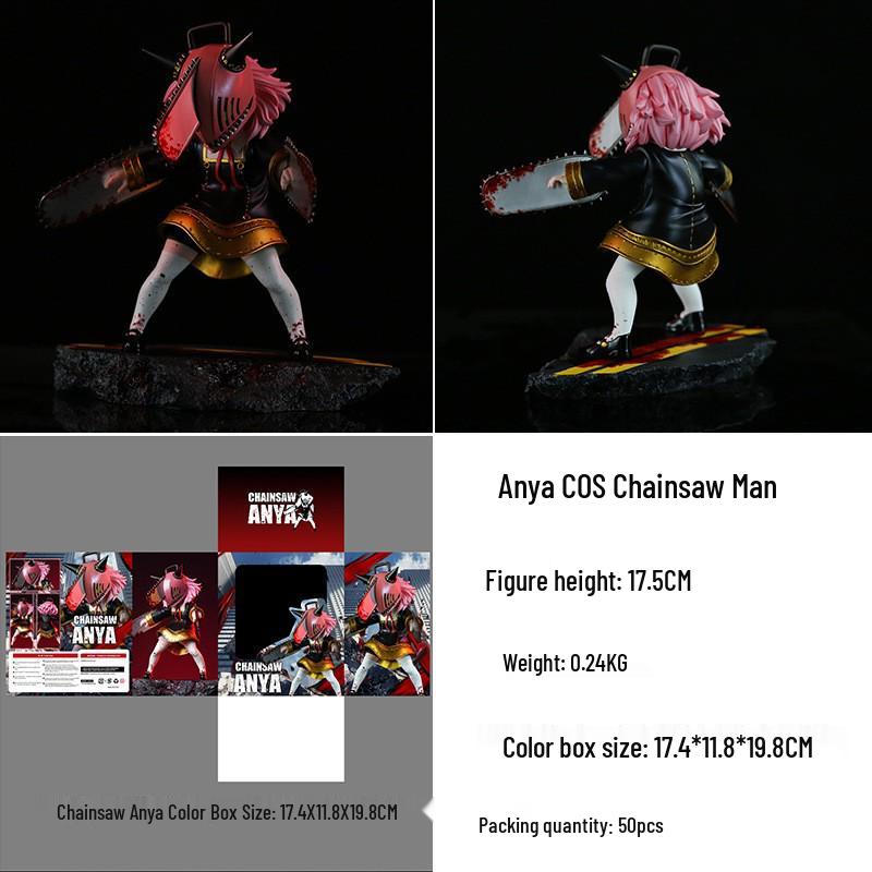 

Spy x Family Anya Chainsaw Man Style Cosplay Anime Model Ornament