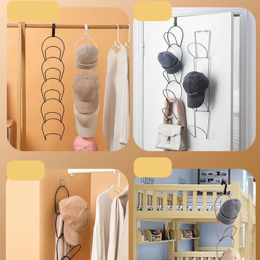 Non Perforated Hat Storage Rack, Storage Hanging Rack Behind The Door, Household Wall Hanging Rack, Hat Rack, Door Back Storage Rack