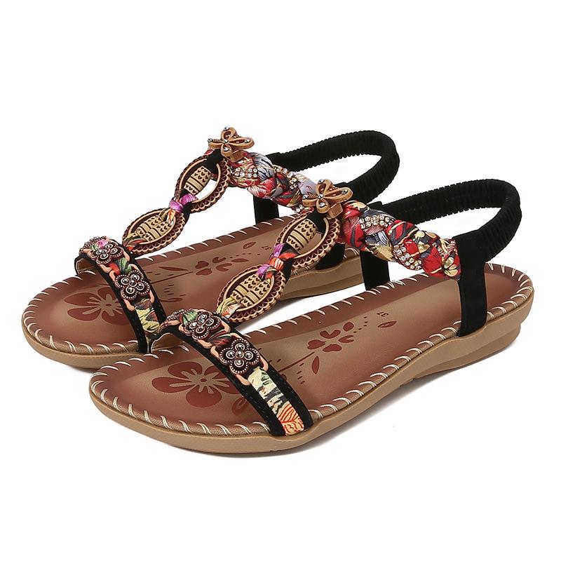 Plus Size Shoes for Women 36-43 Summer Fashion Rhinestone Beach Shoes Platform Wedges Sandalias Mujer Casual Women Sandals