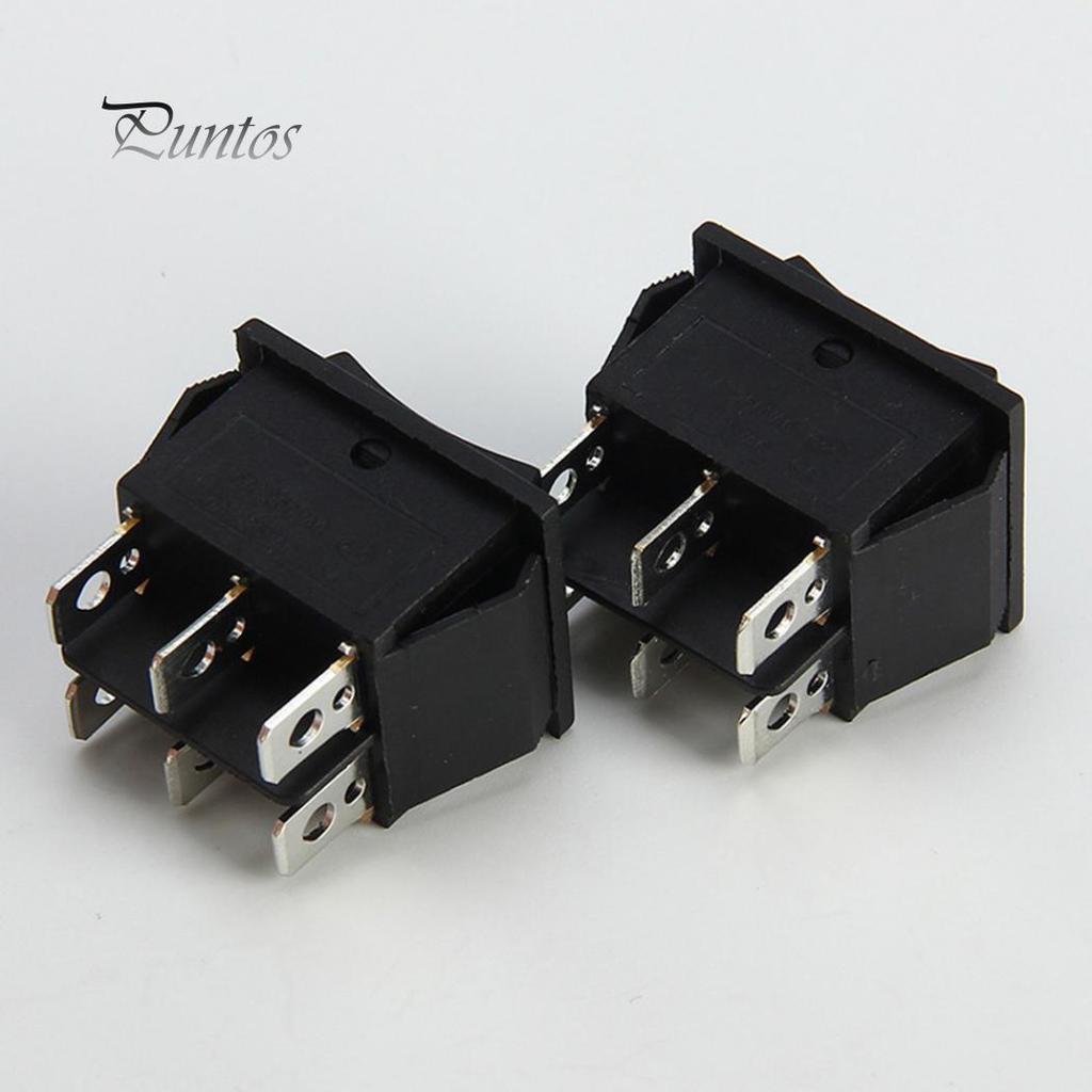 2Pcs/Set Durable ON/OFF Position 6 Pins DPDT Boat Rocker Switch Accessory