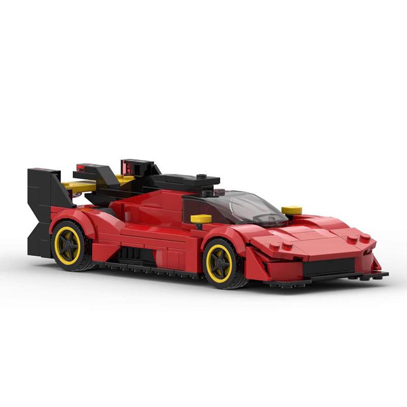 MOC Building Blocks 136251 Ferrari 499p Red Sports Car 8 Grid Car Car Assembly Toy Gift