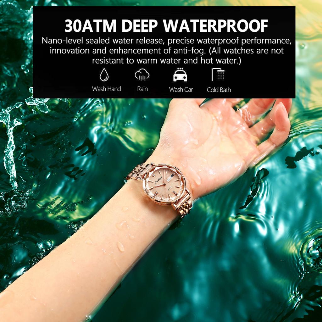 312 High Quality Women's Watch Waterproof Luminous Shock Ladies Watch Stainless Steel Quartz Watch Women Wrist Luxury