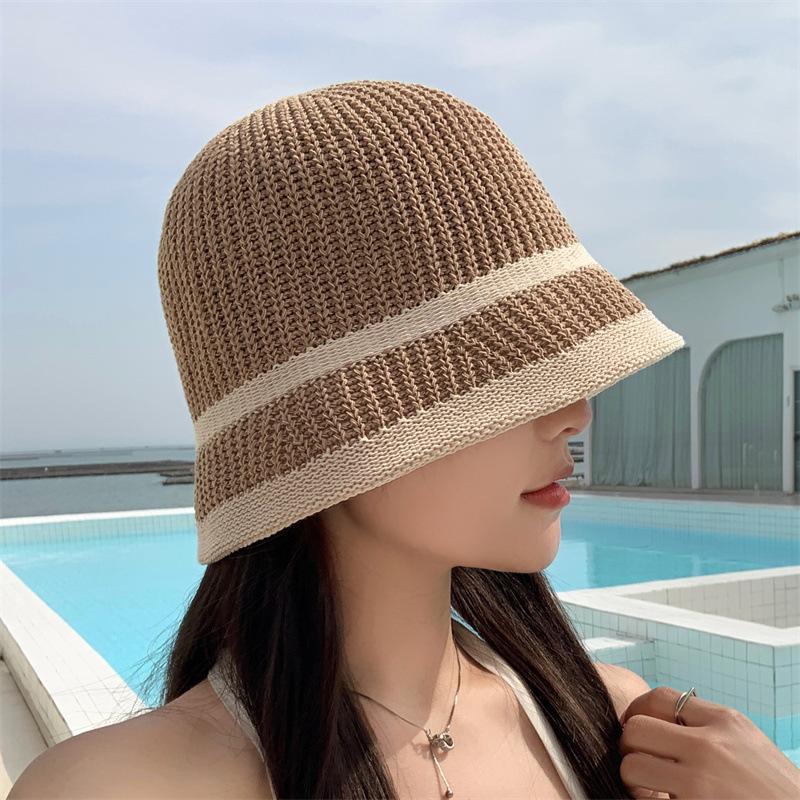 Female Knitting Bucket Hats Harajuku Bucket Hat Fishing Outdoor Panama Hip Hop Cap Men's Summer for Fisherman Hat Women Spring