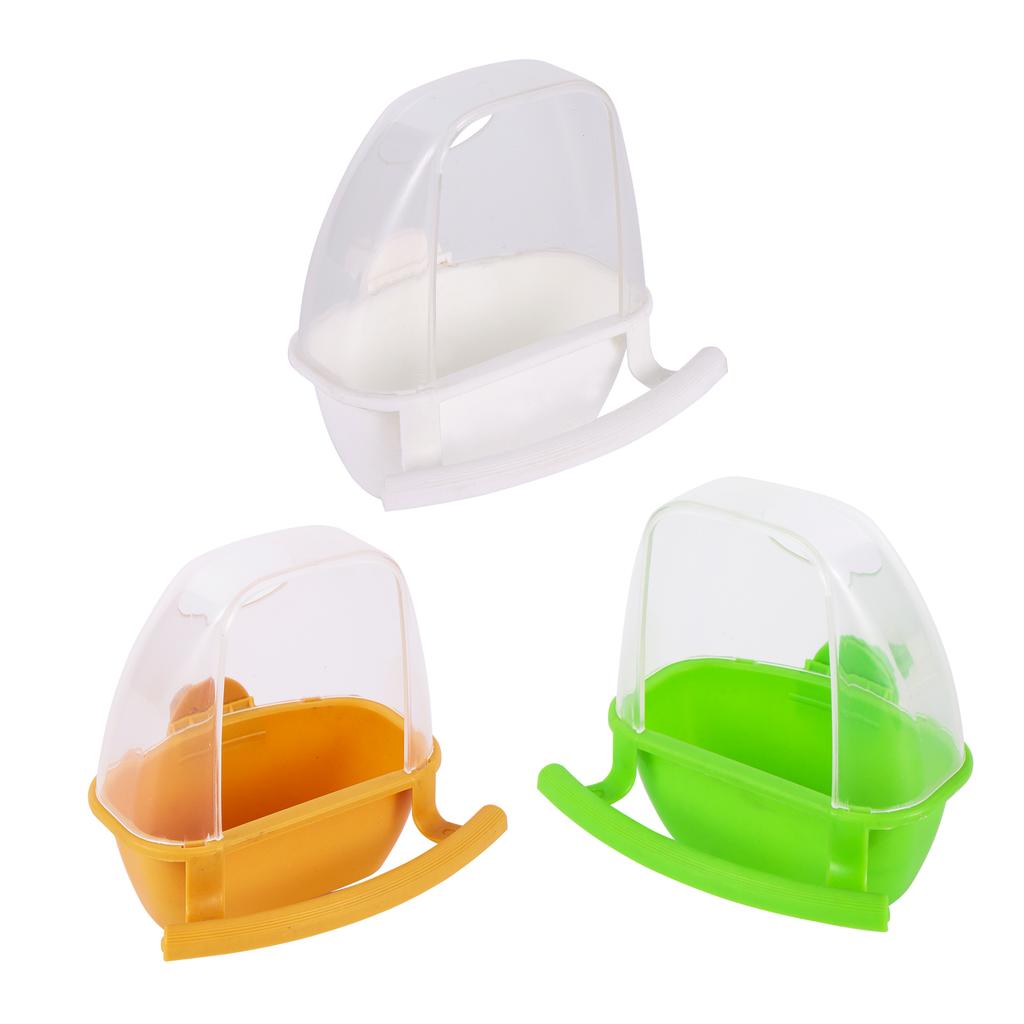 1Pc Bird Feeder Parrot Cage Hanging Feeding Bowl Spill and Splash Proof Parakeet Feeder Box Plastic Food Container Bird Supplies