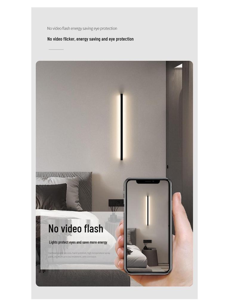 Modern Minimalist Bedside Long Strip Wall Light for Bedroom
