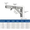 8/10/12/14 Inch Heavy Duty Stainless Steel Folding Bracket Adjustable Wall Mount Table Desk Furniture Support 1 Pack