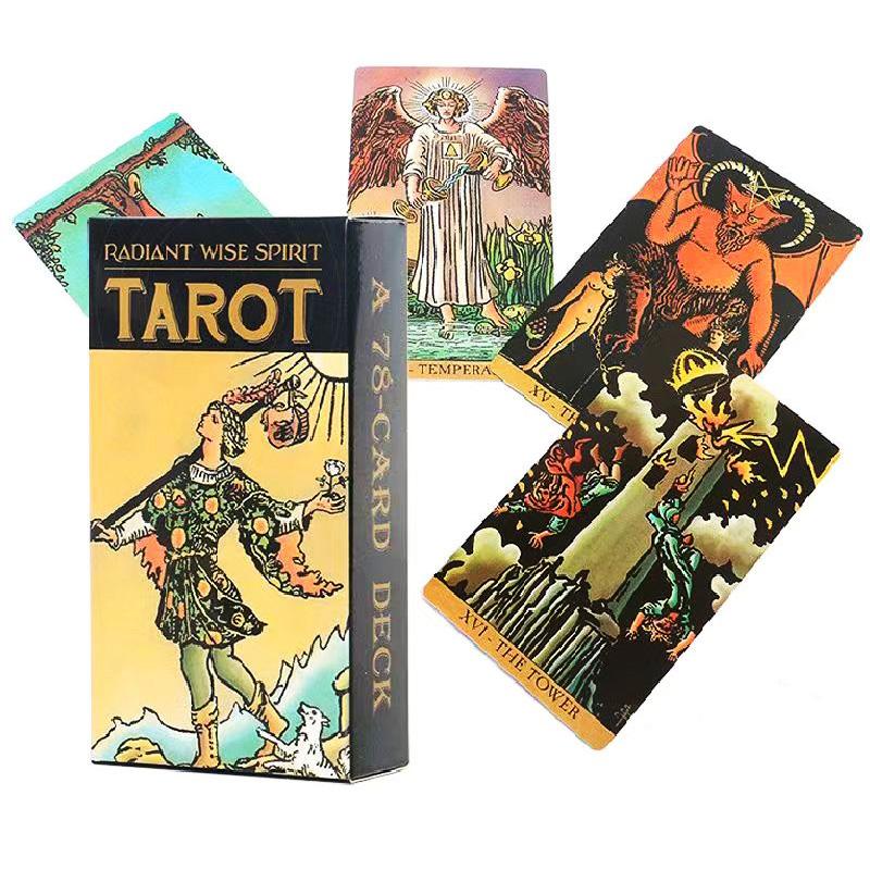 Schwarze Strahlende Weise Geist Tarotkarten Ein 78 Rider Deck Orakel Rider Waite Englisch Visions Wahrsageausgabe Brettspiel