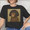 Thinking Monkey Meme Graphic Printed T Shirt for Men Women Pure Cotton Tee Shirt Clothing