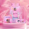 3 Peças/conjunto Mochila Fofa Estampada de Anime Kpop Bolsa de Viagem de Grande Capacidade para Adolescente Menina Menino Mochila Escolar Presente para Criança Rucksack
