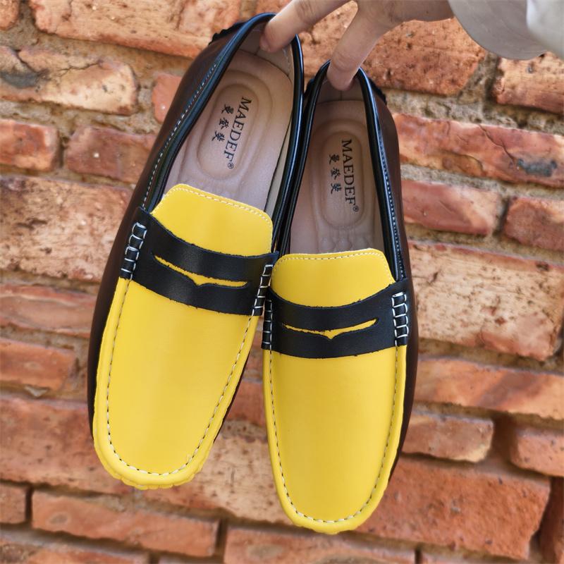 Pánské mokasíny Ručně vyráběné Boty z pravé kůže Ležérní řidičské ploché boty Nazouvací mokasíny Pánské Smíšené barvy Velikost 48 Pánské boty
