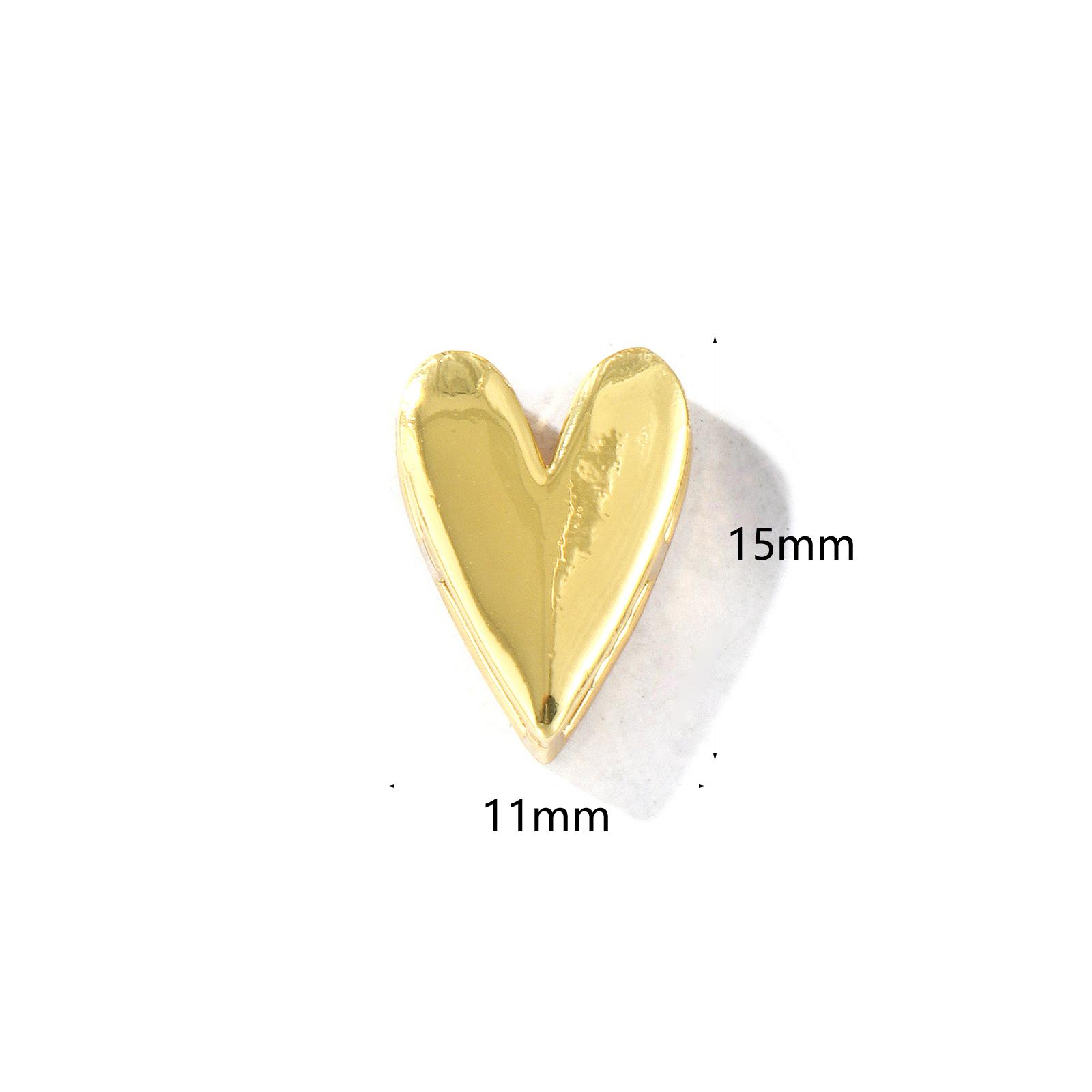 

2 Pcs Brass Valentine s Day Beads For DIY Jewelry Making Multicolor Heart Cubic Zirconia Necklace Bracelet DIY Findings