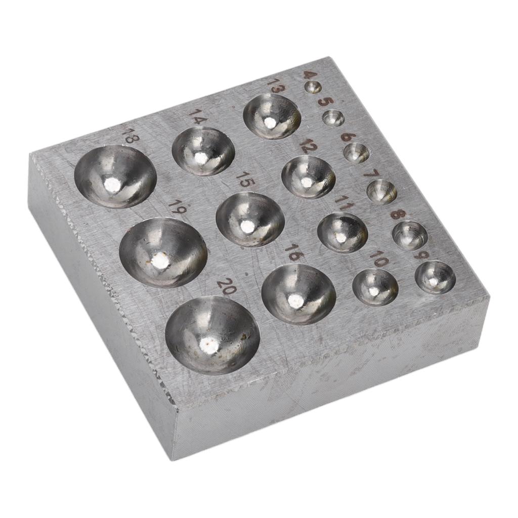 Steel Dapping Block Semi Circular Metal Forming Tool Doming Die Blocks for Jewelry Making