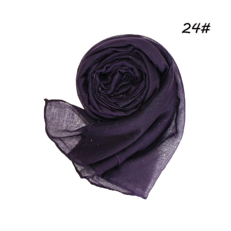 Shimmer Glitter Cotton Viscose Hijab Scarves For Women Muslim Long Shawls Headscarf Wraps Solid Headbands Stole Bufandas Turbans