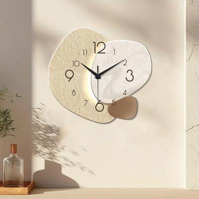 Modern Simple Wall Clock Silent Quartz Clock Bedroom Clock Living Room Sofa Background Decoration Wall Clock No Battery