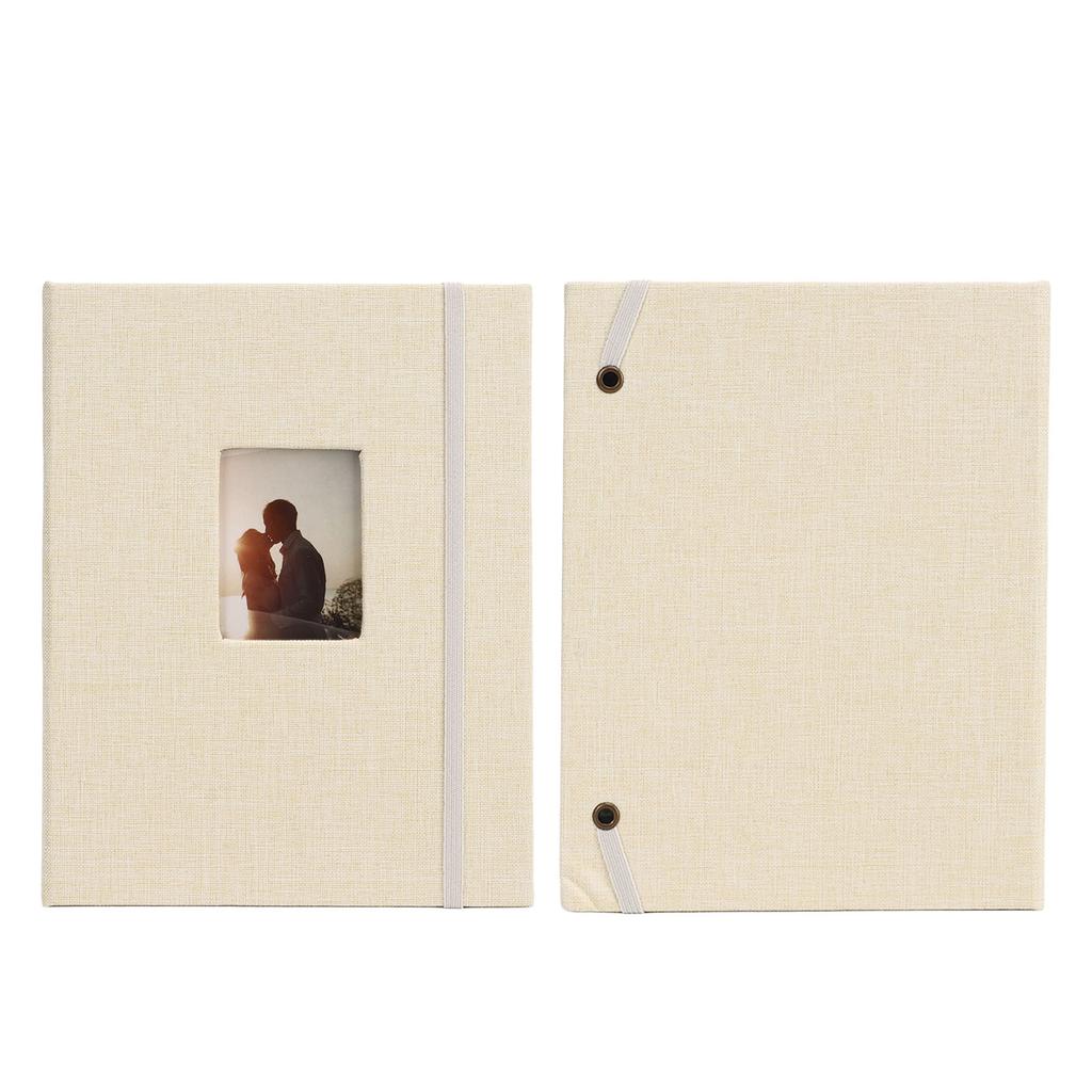 Mini 3in Fotoalbum Baumwoll-Hanf gewebte Hülle 208 Taschen Dekoratives Fotoalbum für Ticketkarte
