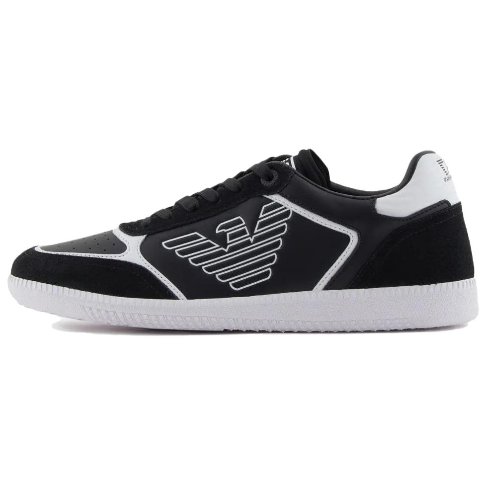 

Emporio Armani EA7 Leather Lace-Up Round Toe Flat Low-Top Sneakers Unisex sneaker Black 7X000405AF19826MC001 40