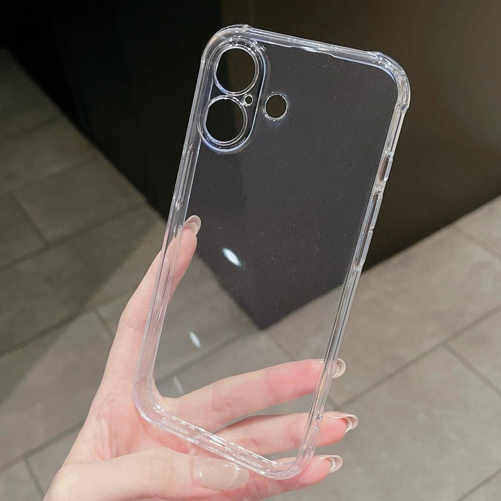 Soft Silicone TPU Transparent Case for For Iphone 17 Air 16 15 14 13 12 Pro Max Plus 16E 17Pro Shockproof Frame Original Phone Cover