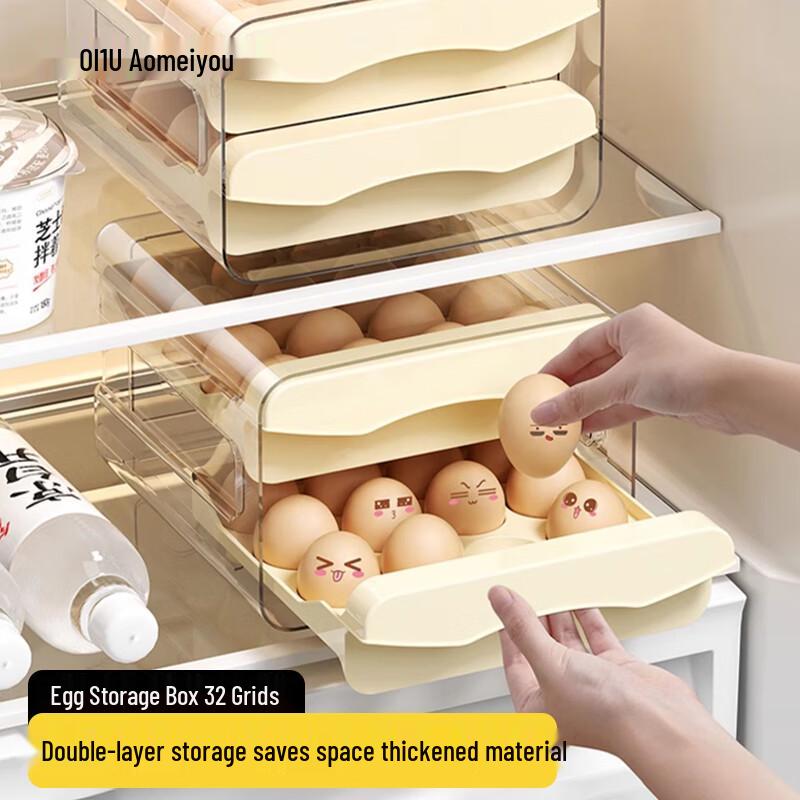 2-Layer Drawer Refrigerator Egg Holder